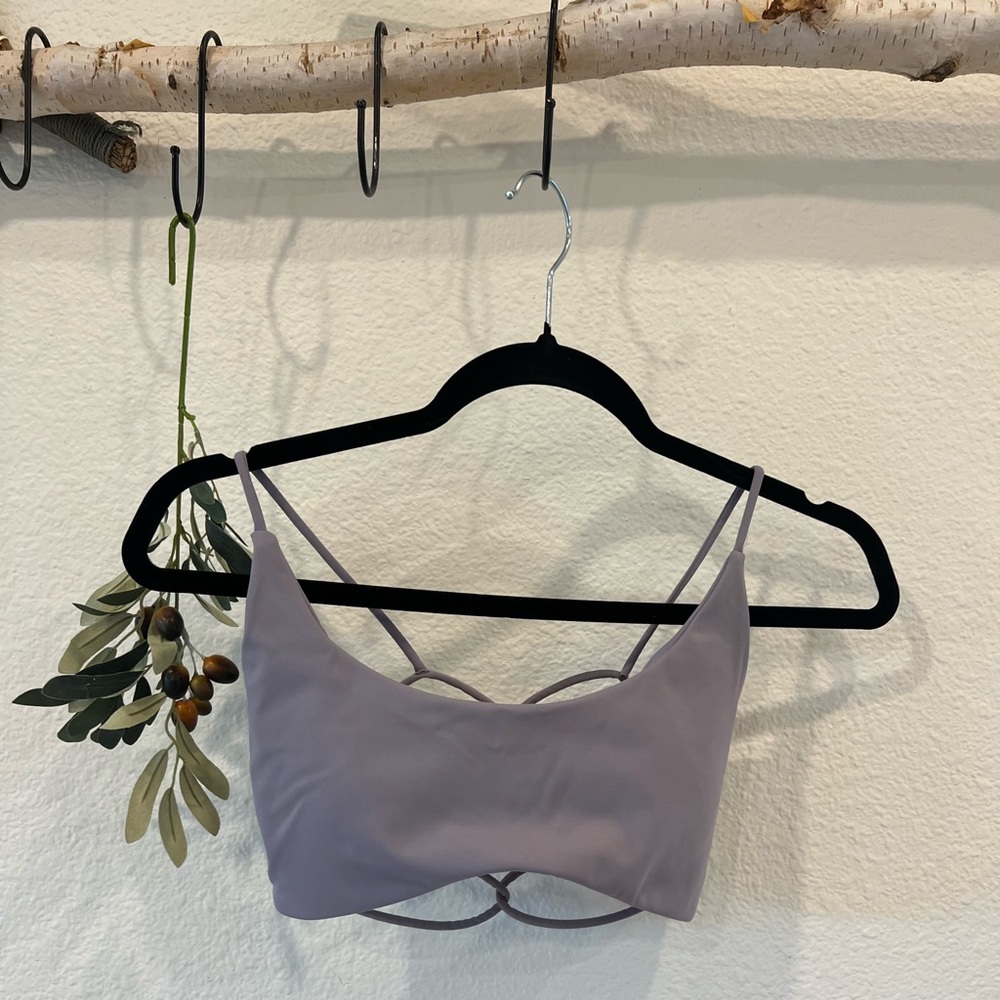 Amazon bra lavender/purple size small strappy/open back
